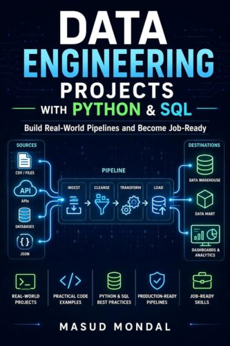 کتاب Data Engineering Projects with Python & SQL: Build Real ETL Pipelines, Data Warehouses & Analytics Systems (Beginner to Job-Ready, 2026) [انگلیسی]